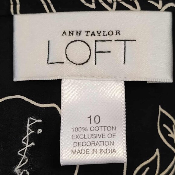 Ann Taylor LOFT Women's Black floral A-Line skirt, sequins & beads size 10 - Picture 8 of 12